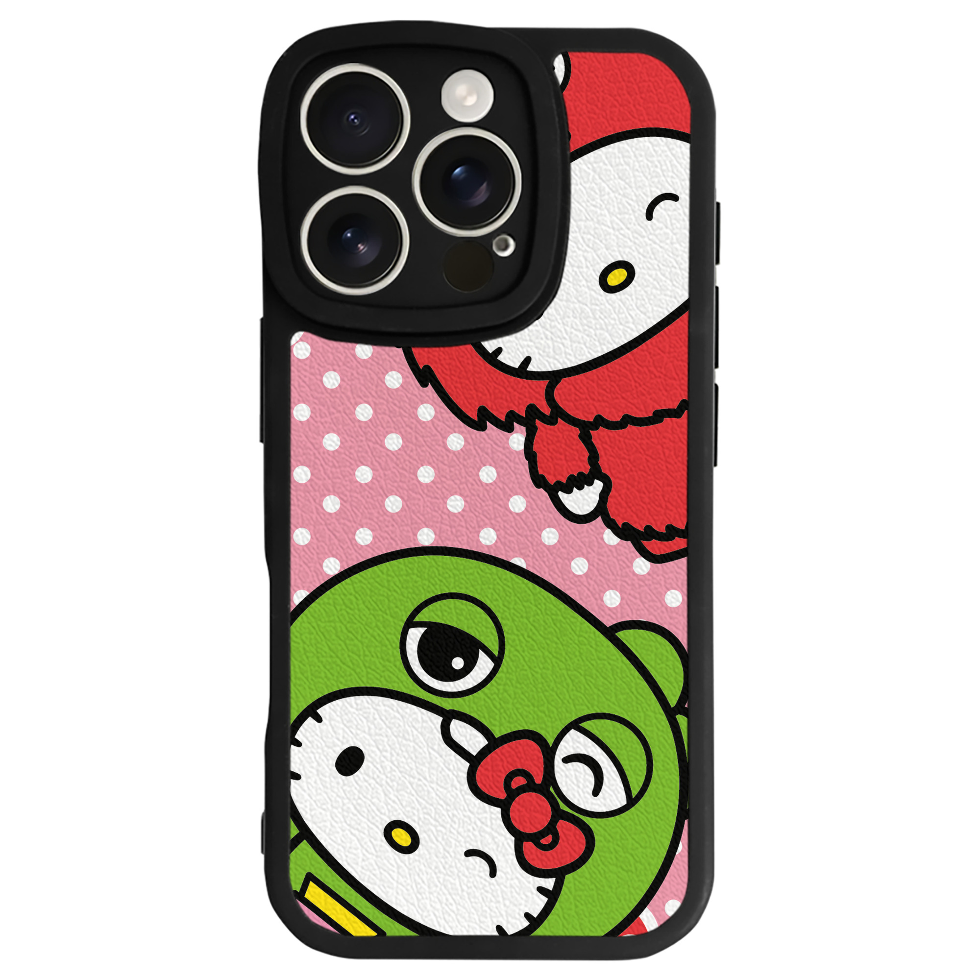 （画像用） Hello Kitty ハローキティ 【iPhone 16シリーズ対応】シリコンスマホケース（レザー調） 材質：シリコン
